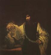 REMBRANDT Harmenszoon van Rijn Aristotle Contemplating the Bust of Homer (mk08) oil painting reproduction